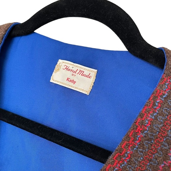 Vintage Handmade Kids Hippie Vest Embroidered Boho Childrens Brown Southwest - Picture 4 of 4